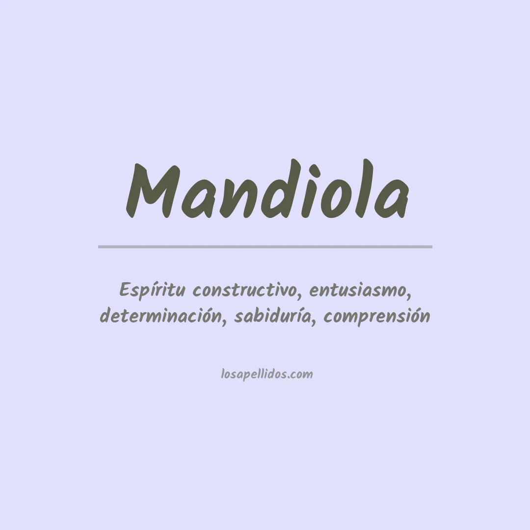 Significado del Apellido Mandiola