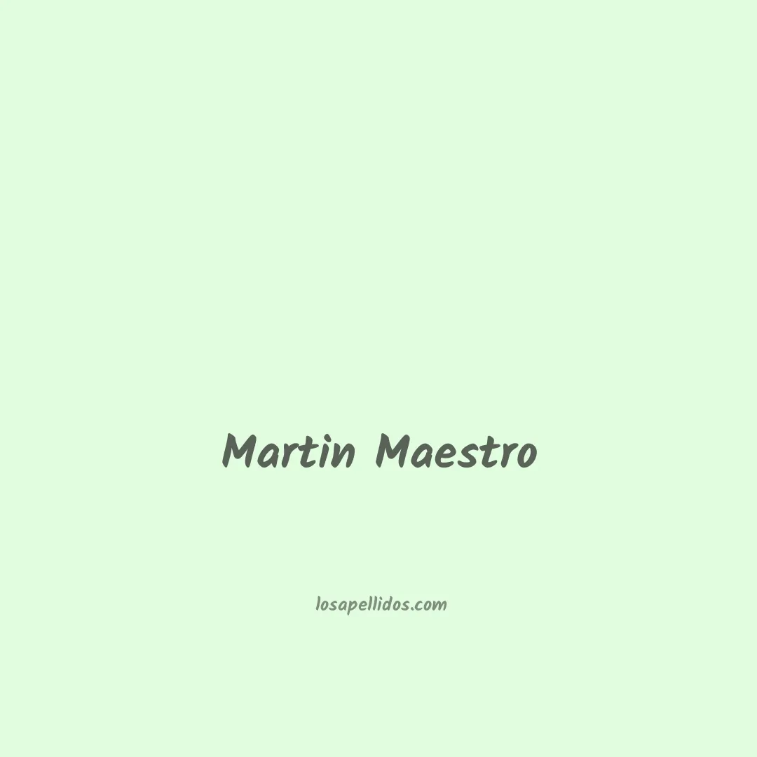 Martin maestro en chino