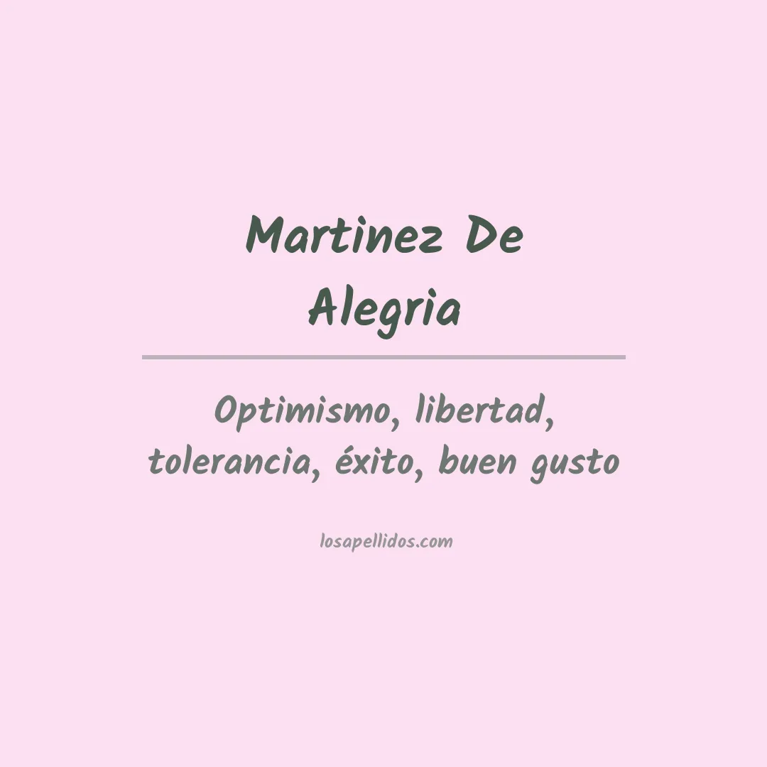 Significado del Apellido Martinez de alegria
