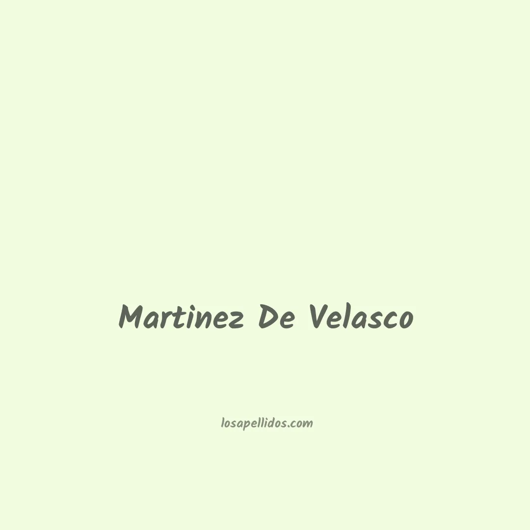 Martinez de velasco en chino