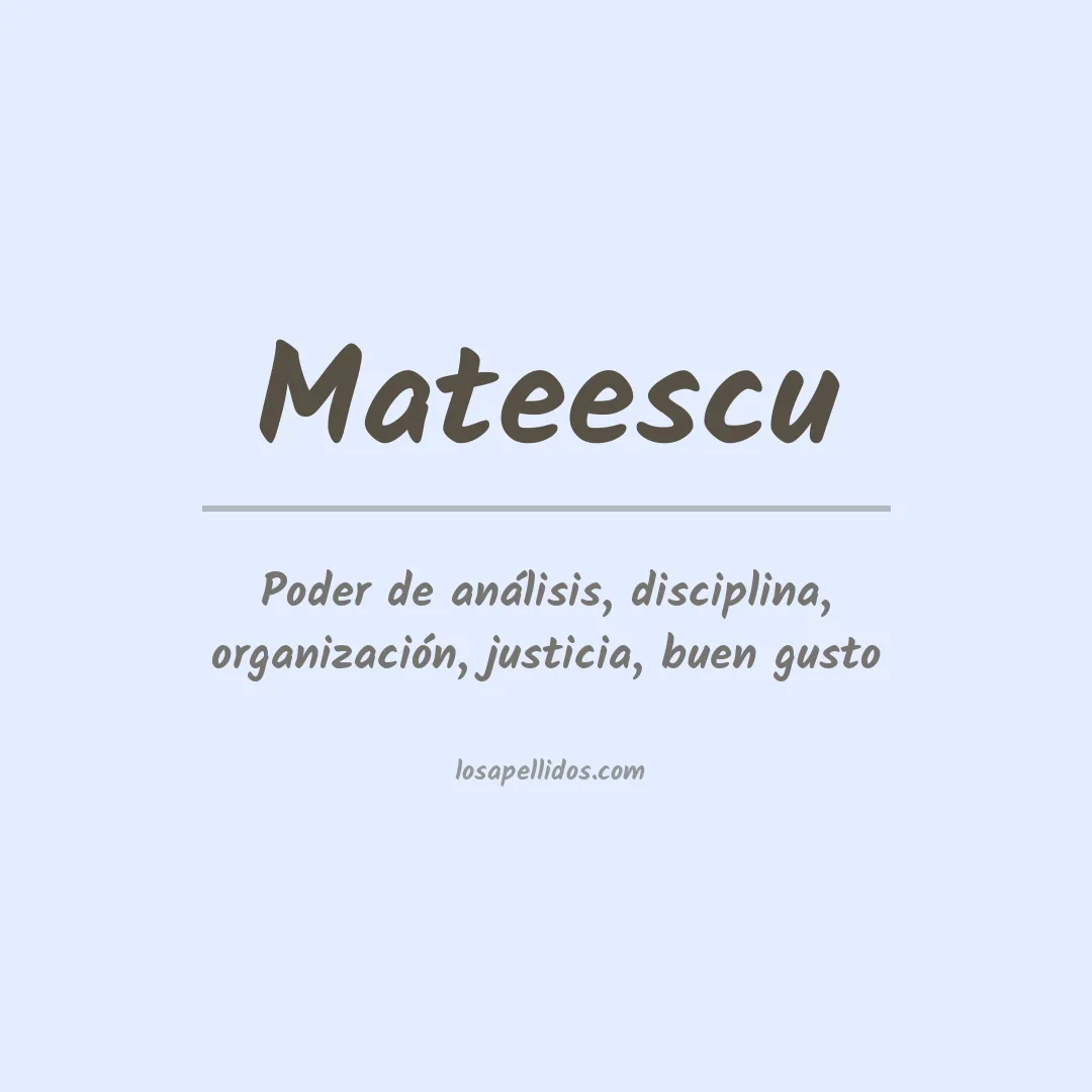 Apellido Mateescu