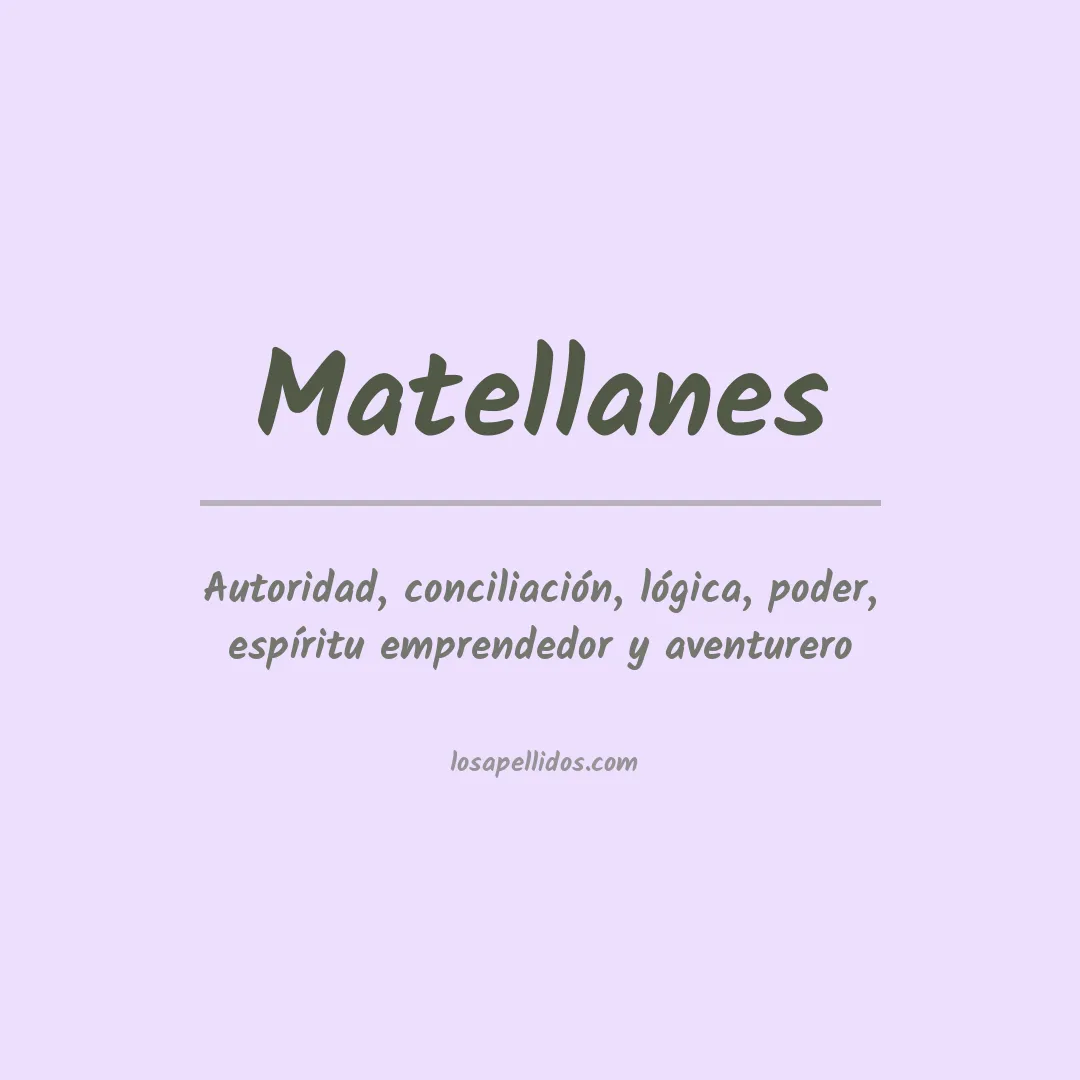 Apellido Matellanes