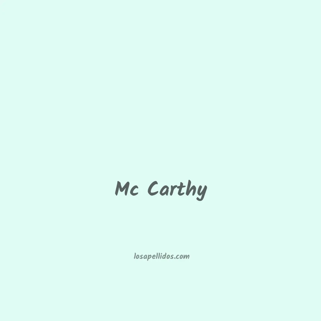 Mc carthy en chino