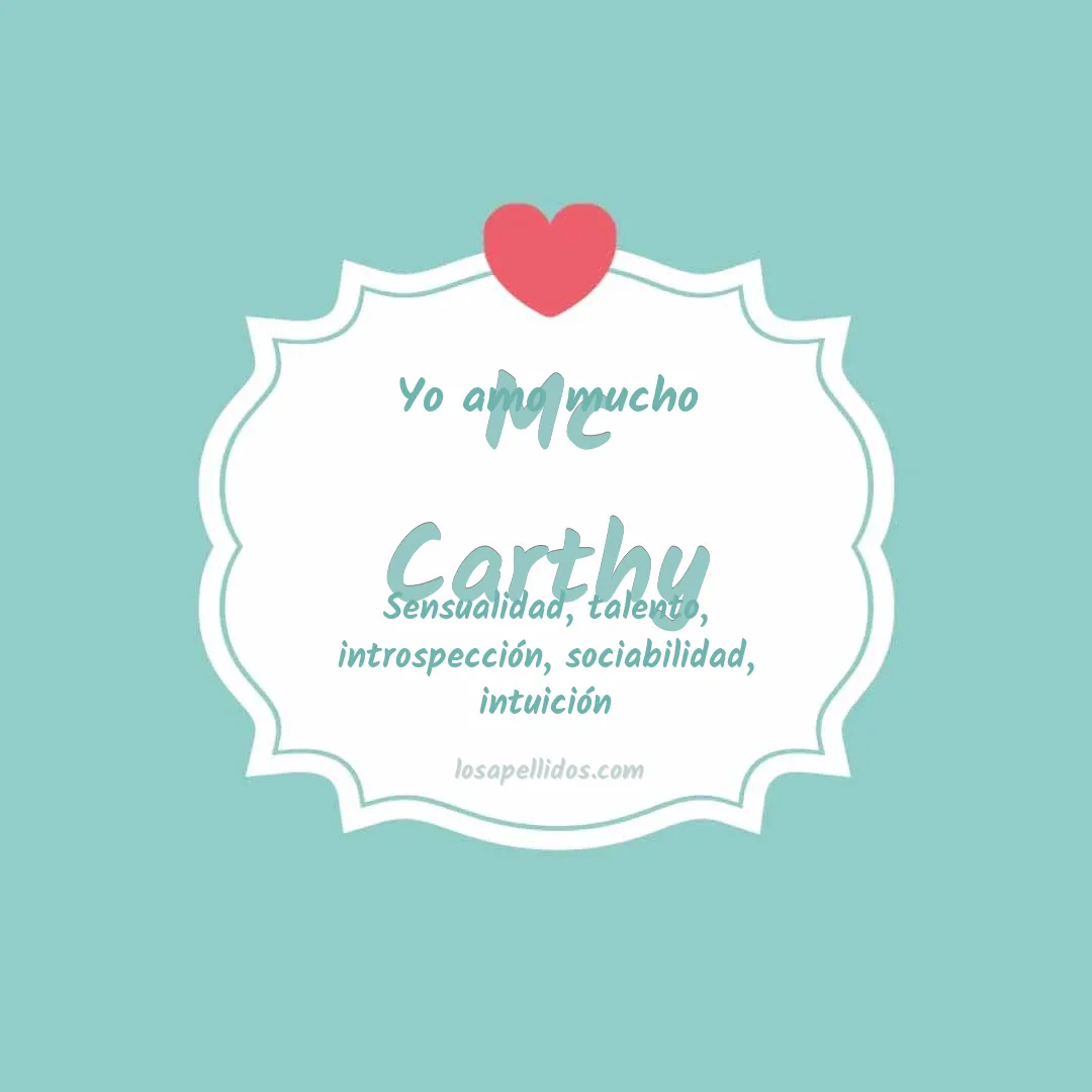 Yo amo mucho Mc carthy