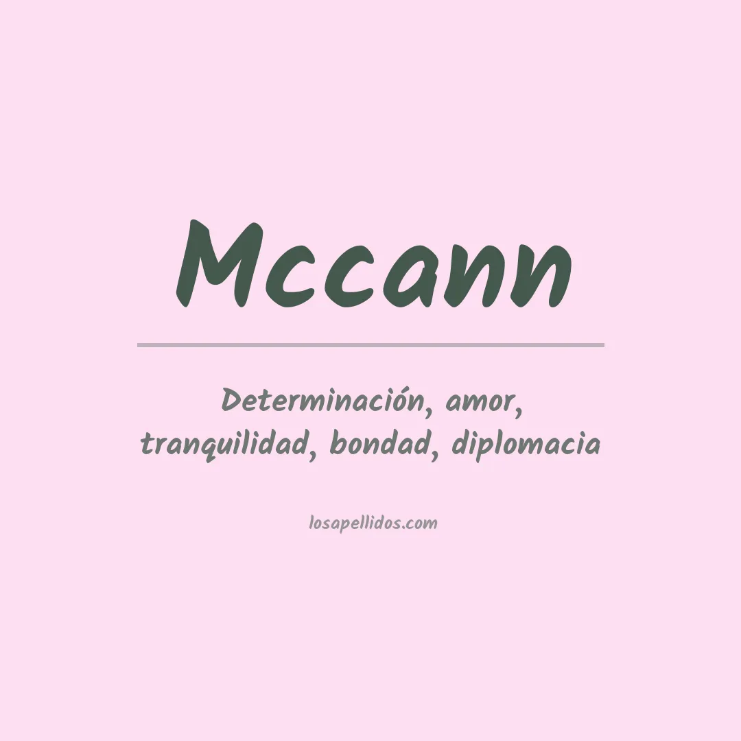 Apellido Mccann