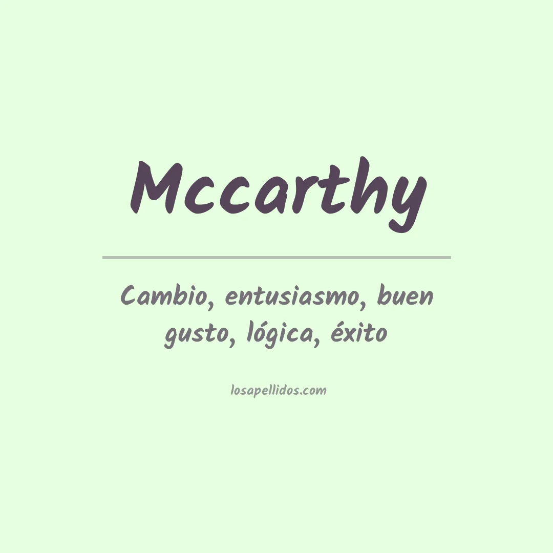 Apellido Mccarthy