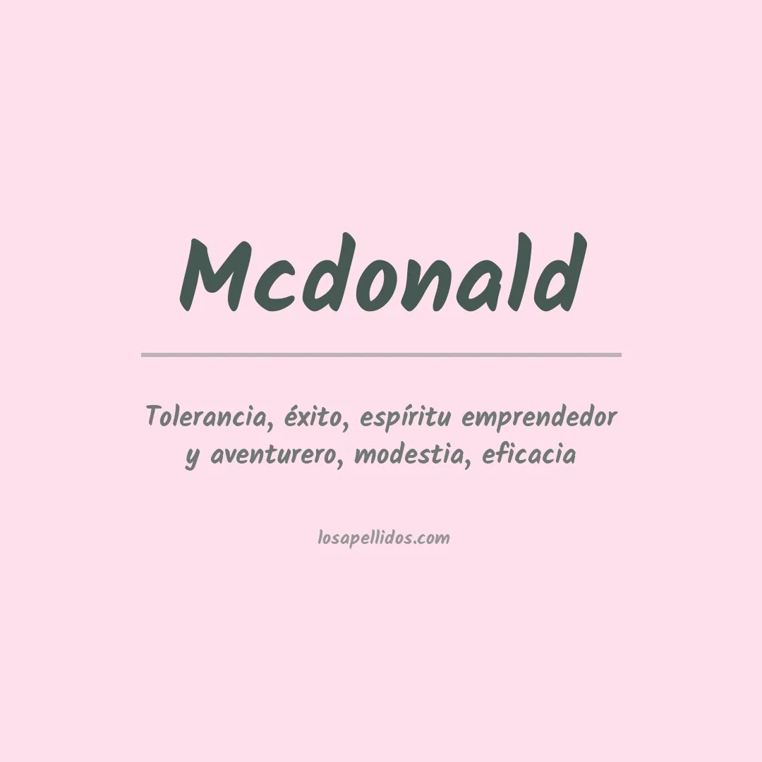 Apellido Mcdonald