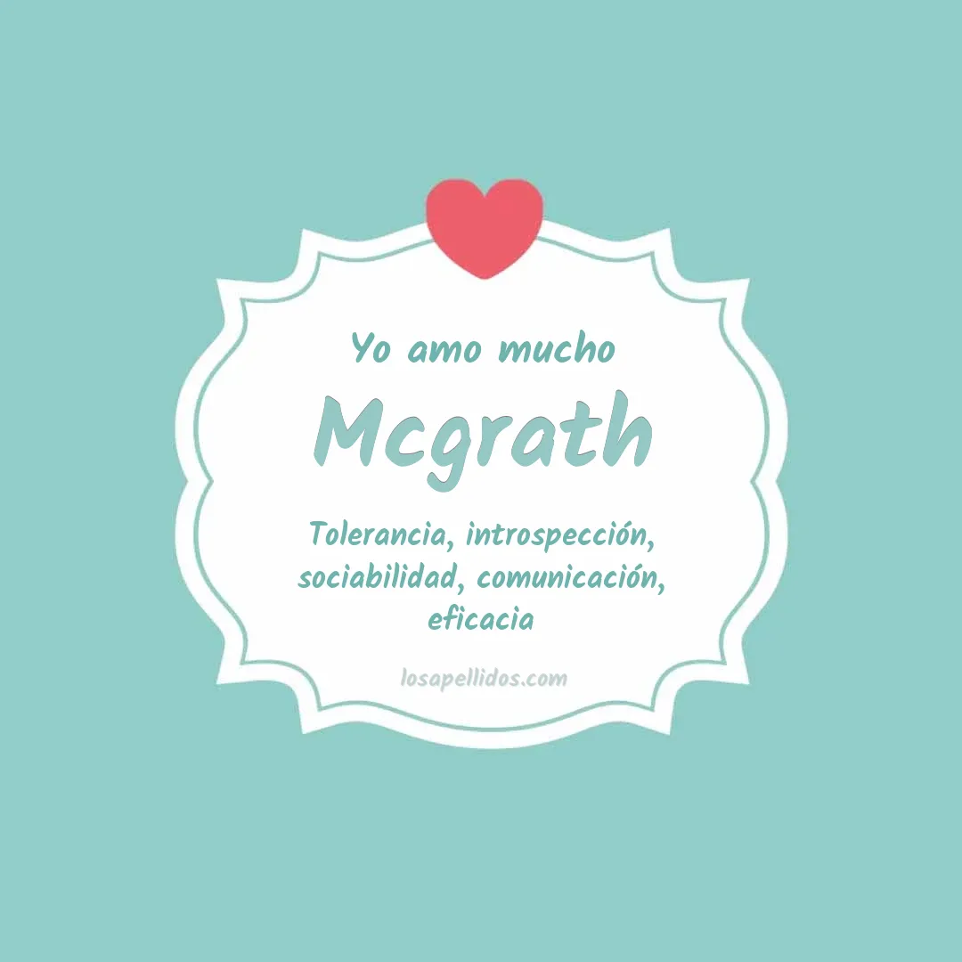 Yo amo mucho Mcgrath