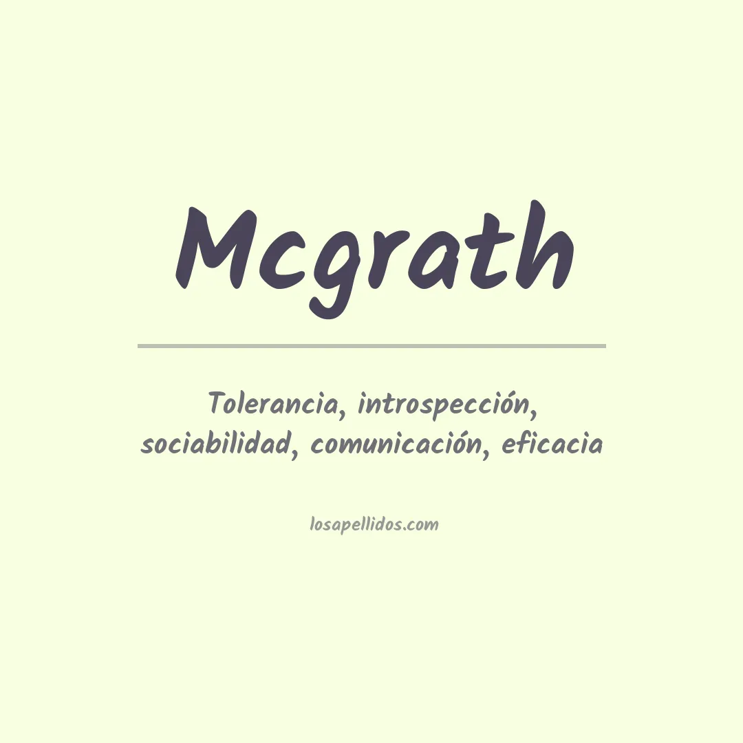 Apellido Mcgrath