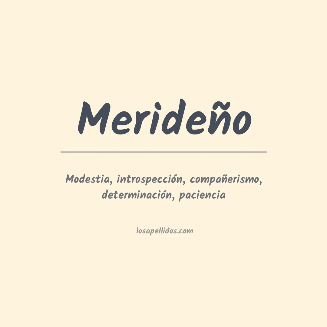 Significado del Apellido Merideño