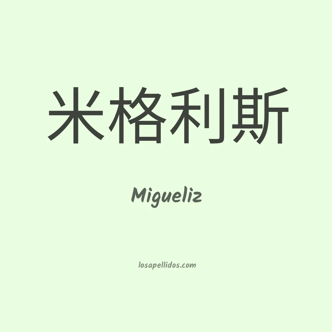 Migueliz en chino