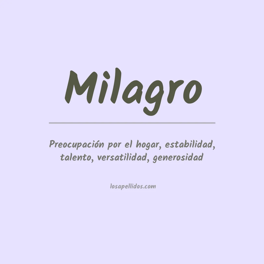 Apellido Milagro