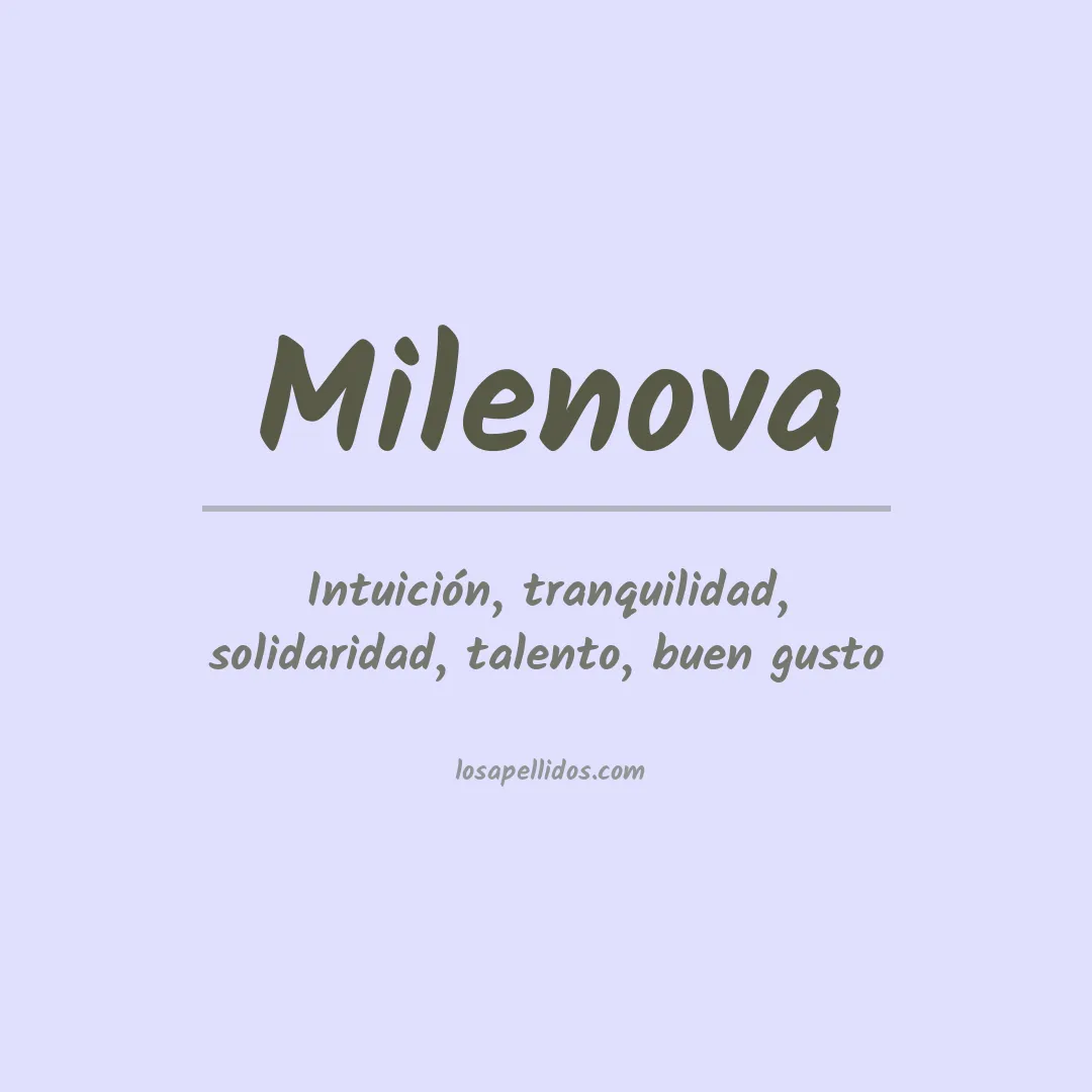 Apellido Milenova