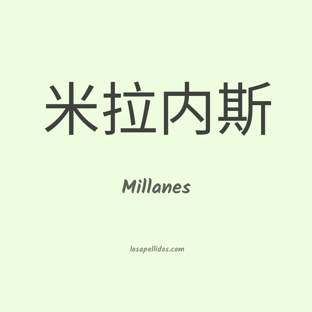 Millanes en chino