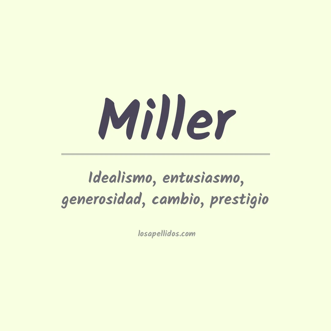 Apellido Miller