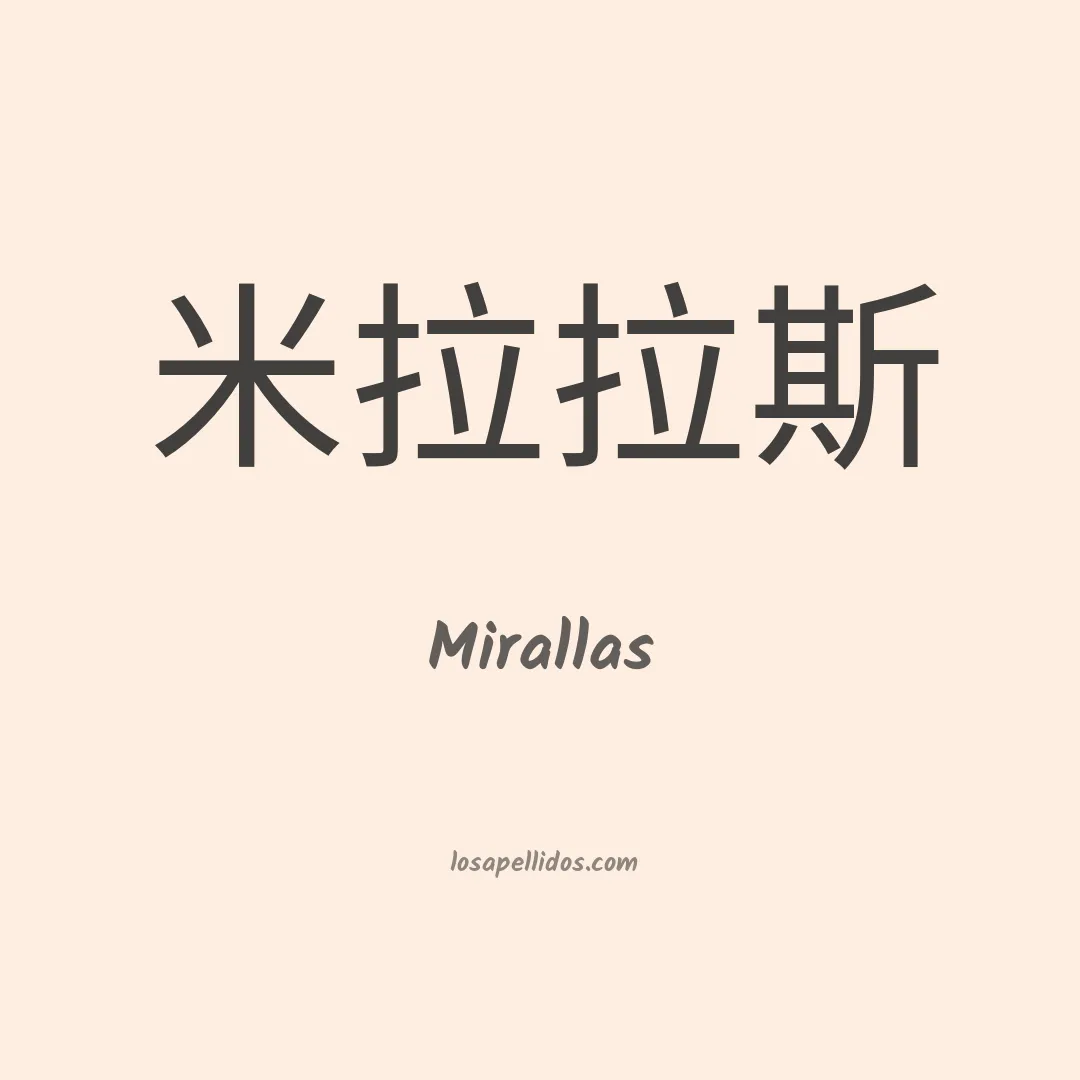 Mirallas en chino