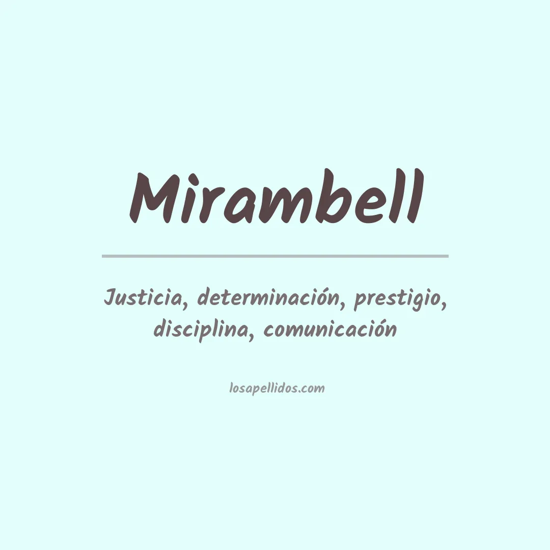 Significado del Apellido Mirambell