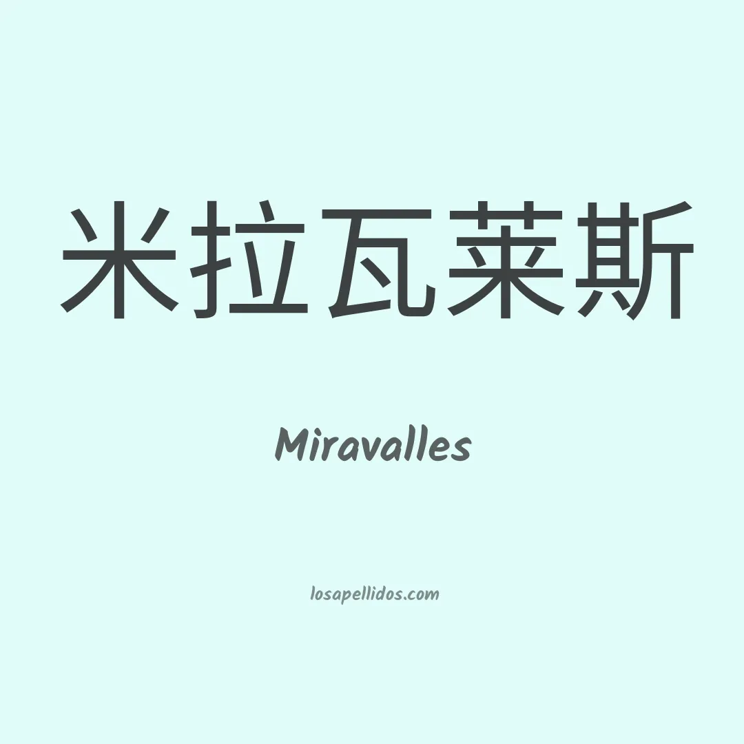 Miravalles en chino
