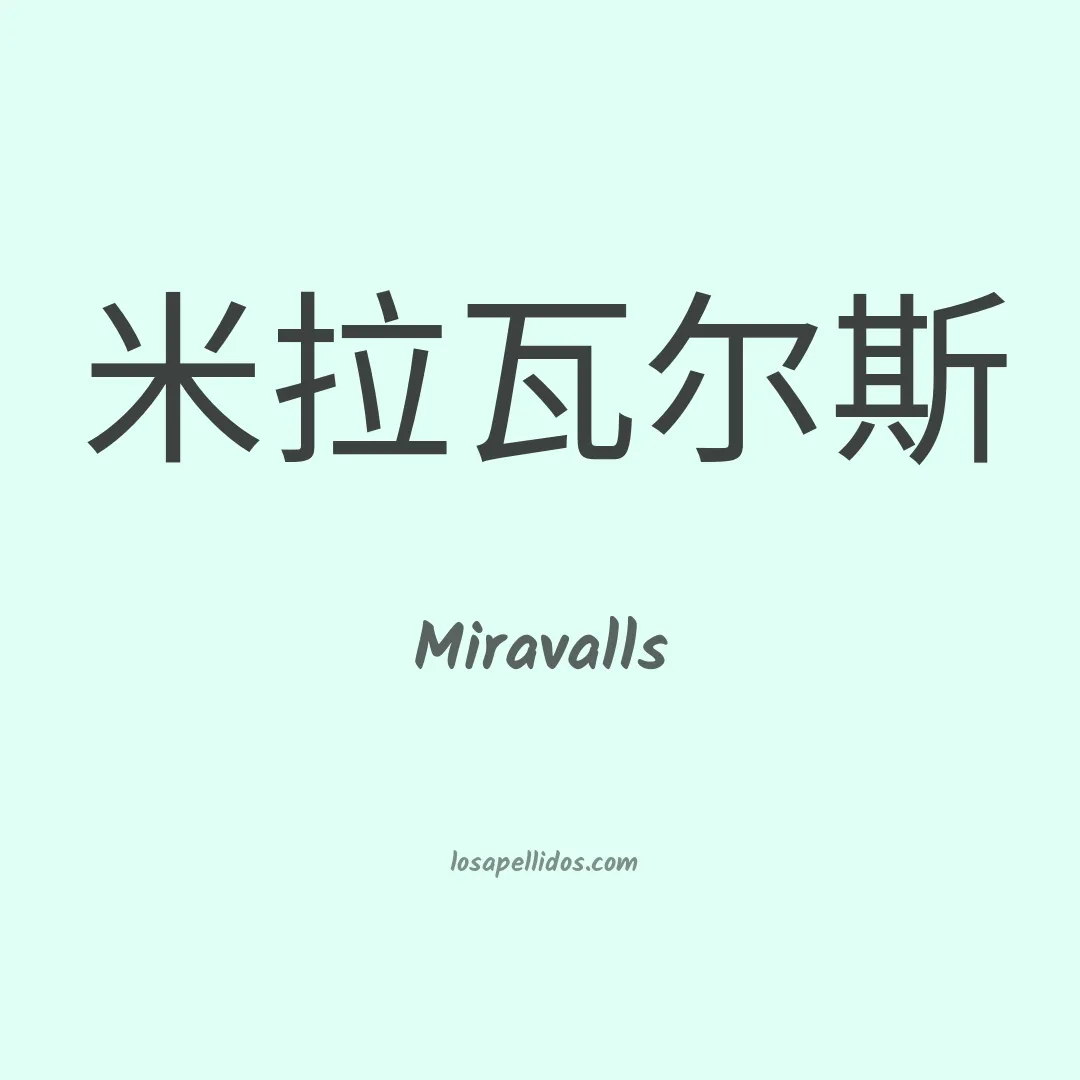 Miravalls en chino
