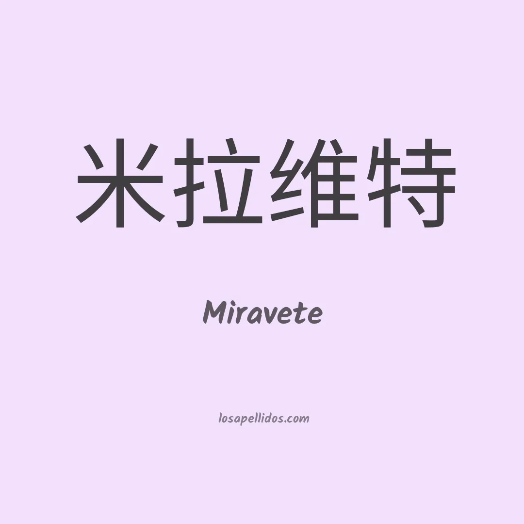 Miravete en chino
