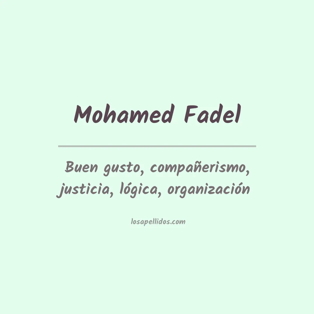 Apellido Mohamed fadel