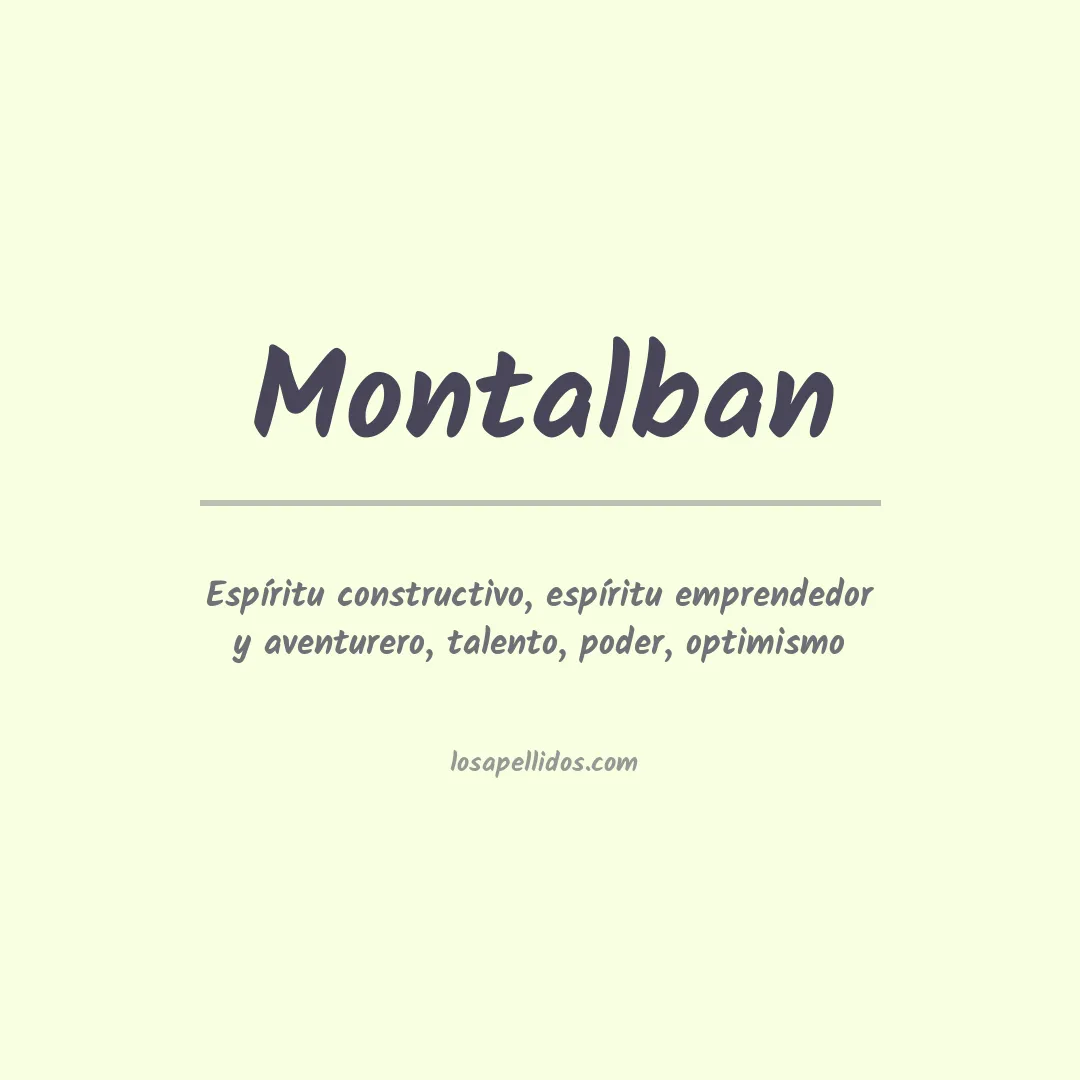 Apellido Montalban