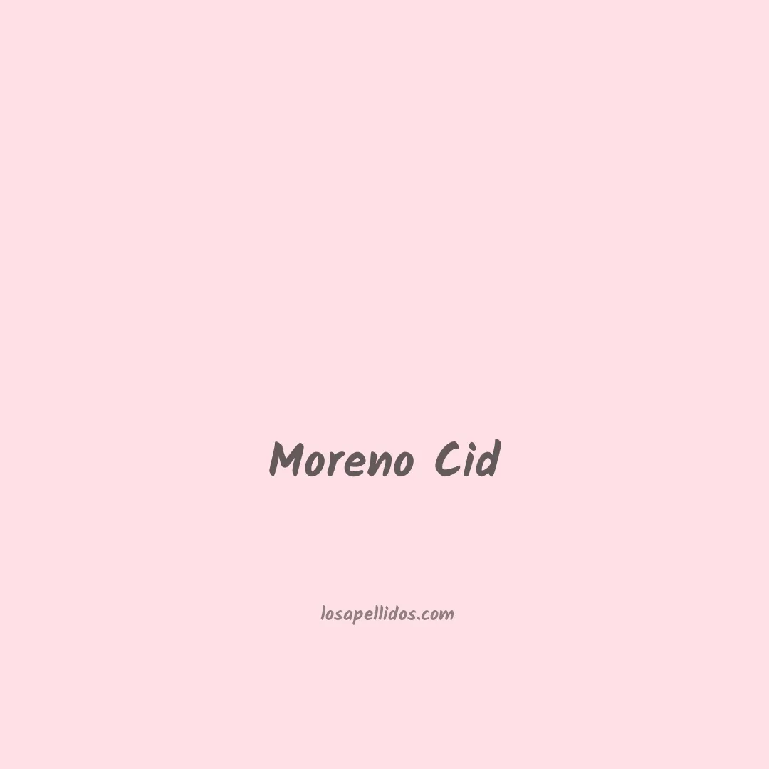 Moreno cid en chino