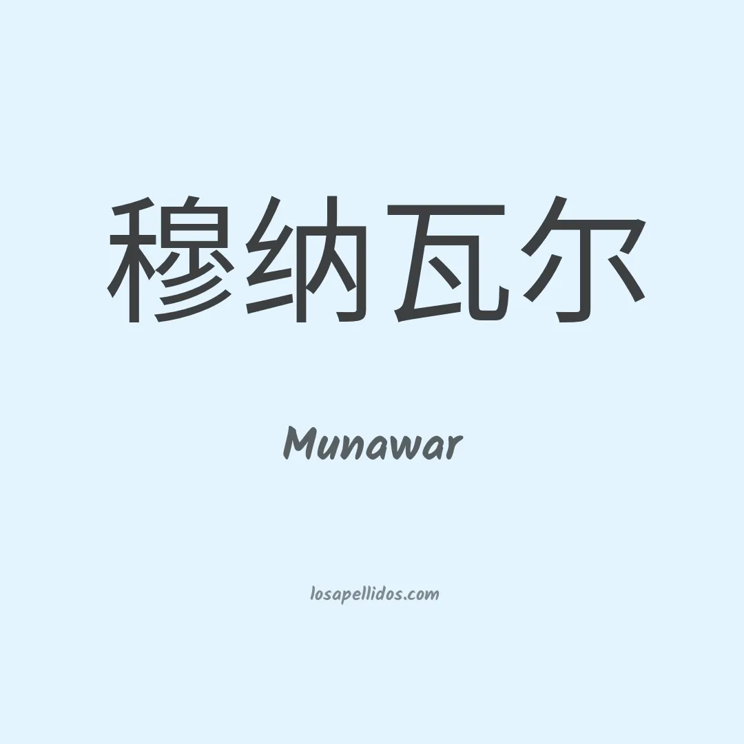 Munawar en chino