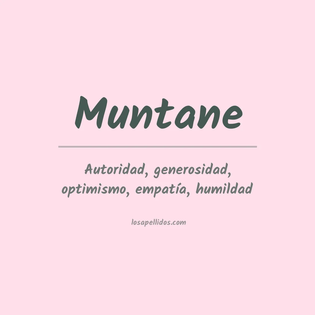 Significado del Apellido Muntane