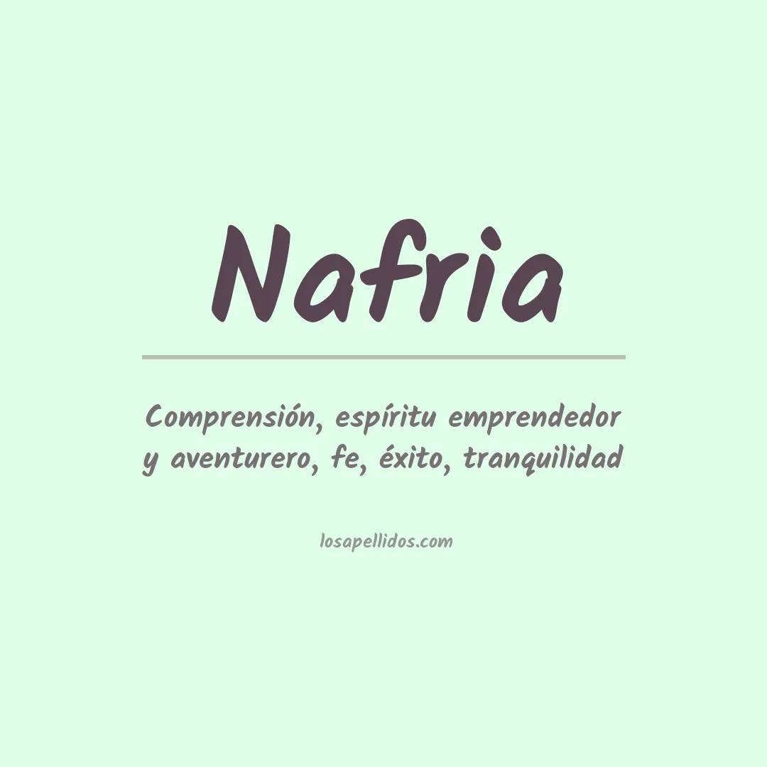 Significado del Apellido Nafria