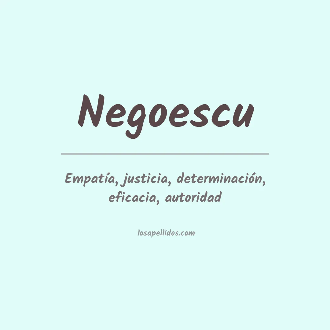 Apellido Negoescu