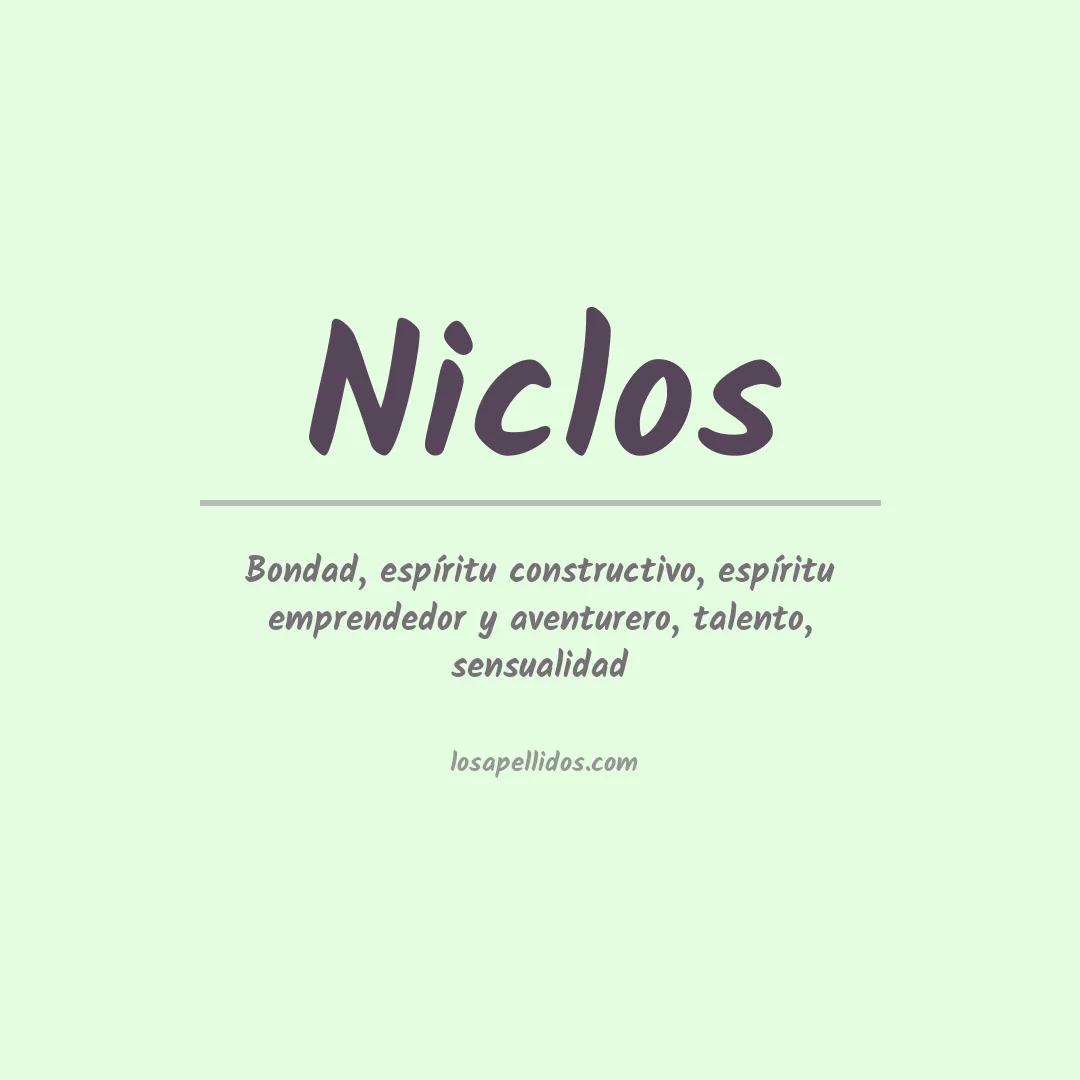Significado del Apellido Niclos