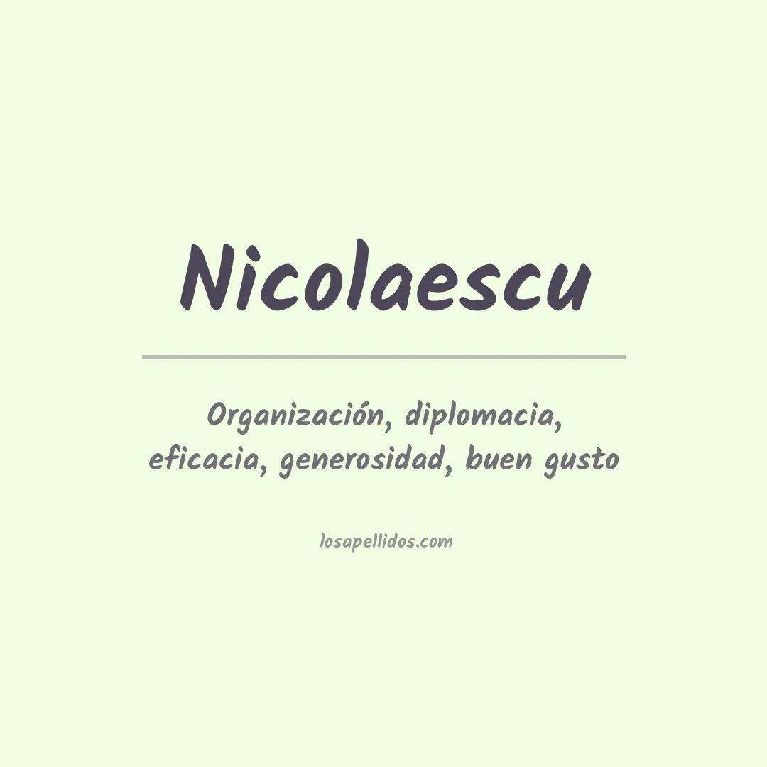 Apellido Nicolaescu