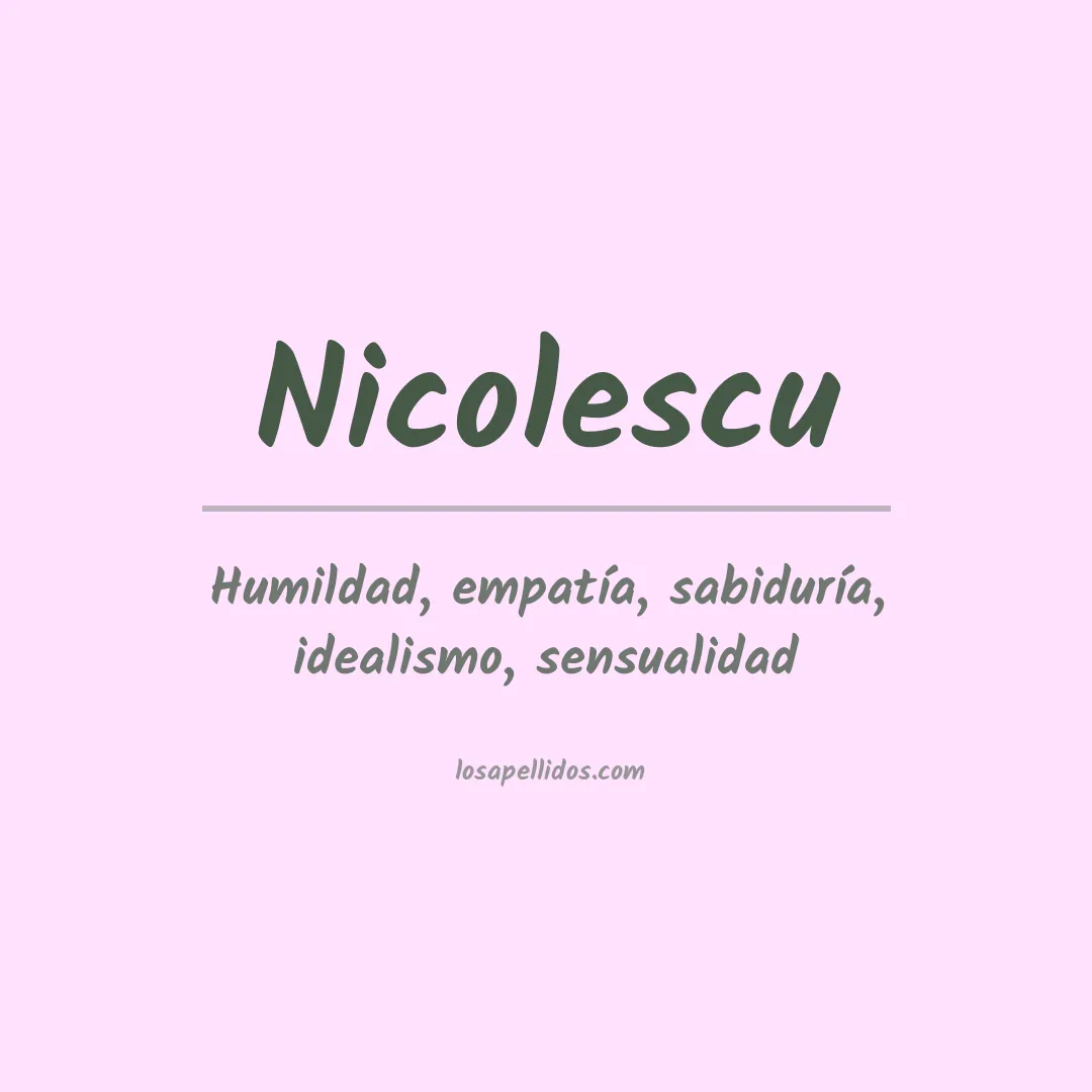 Apellido Nicolescu
