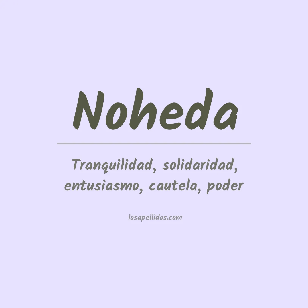 Significado del Apellido Noheda
