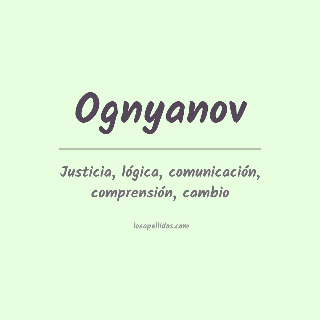 Apellido Ognyanov
