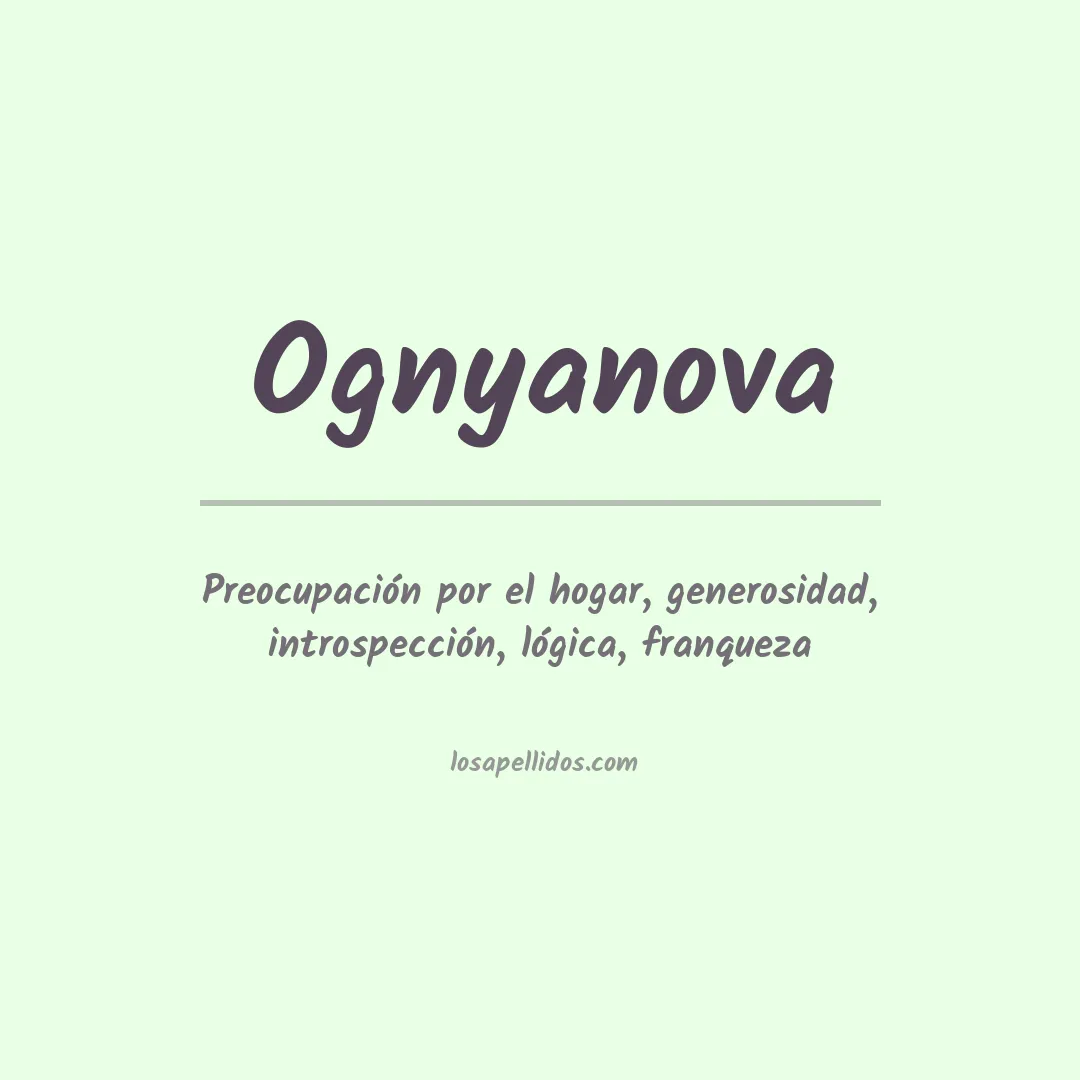 Apellido Ognyanova