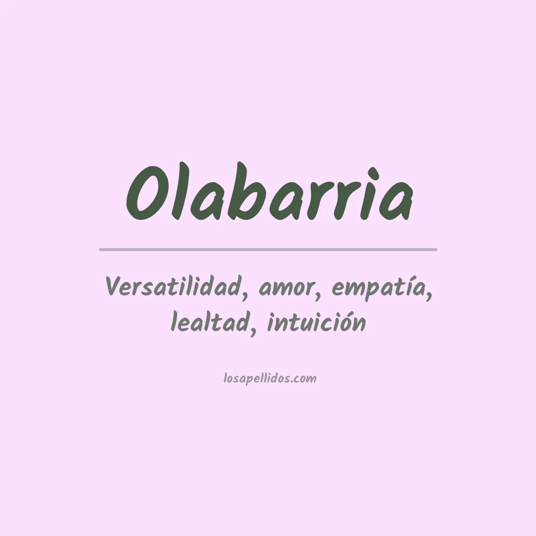 Significado del Apellido Olabarria
