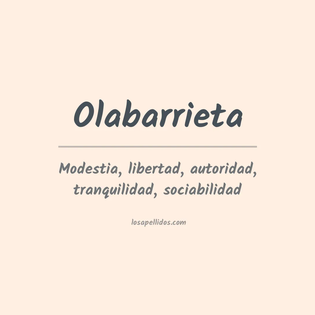 Significado del Apellido Olabarrieta