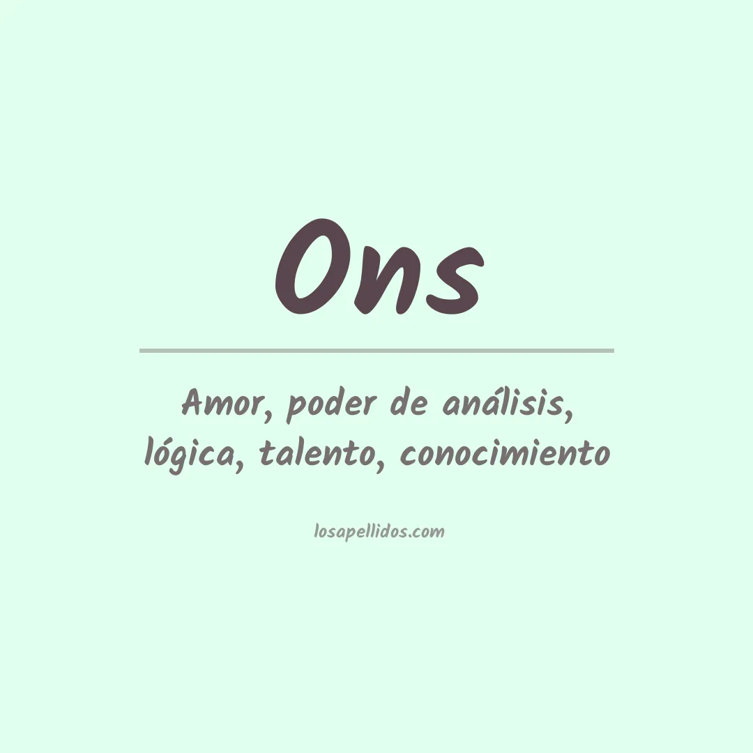 Apellido Ons