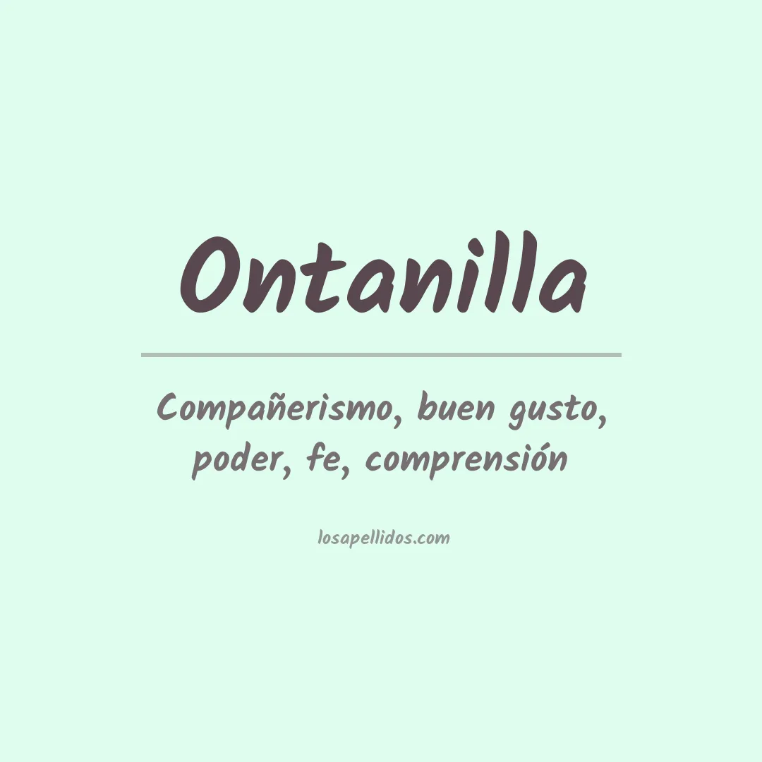 Significado del Apellido Ontanilla