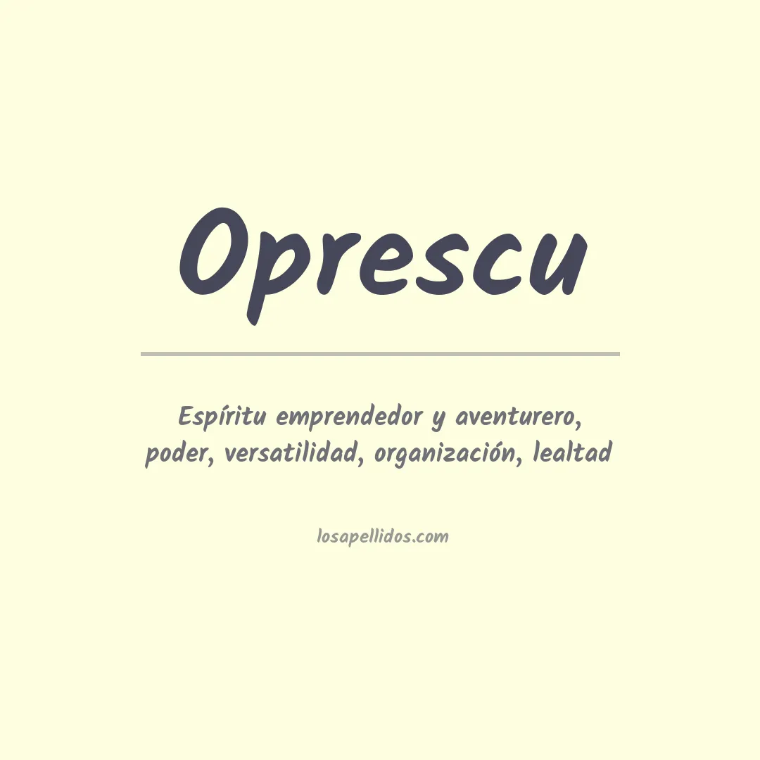 Apellido Oprescu