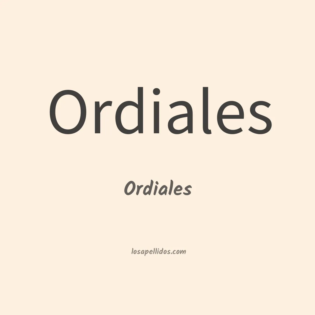 Ordiales en chino