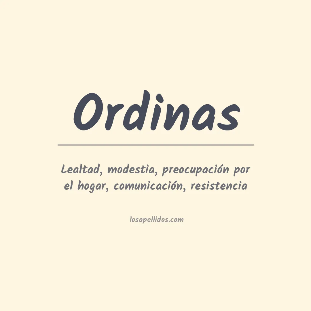 Apellido Ordinas