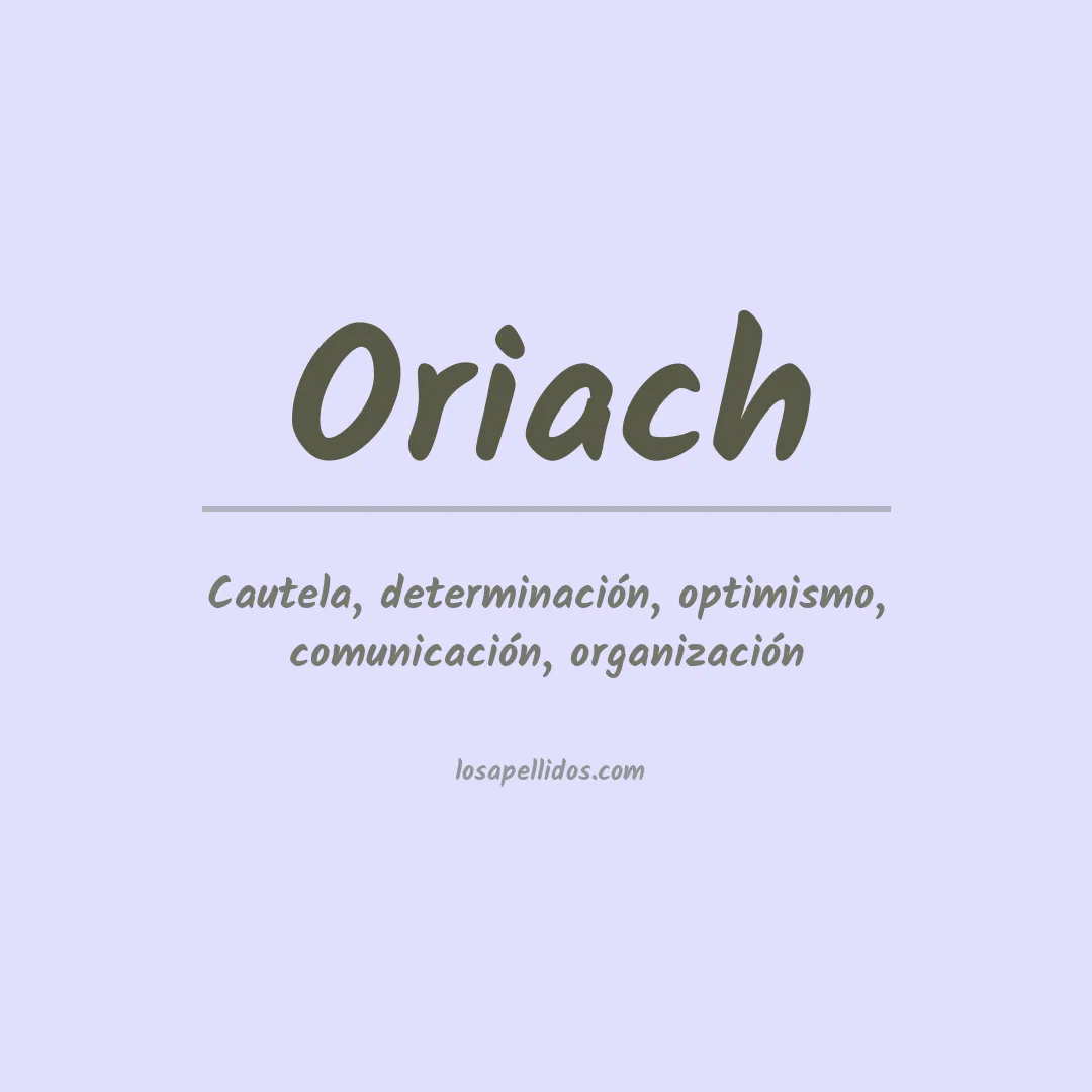 Apellido Oriach