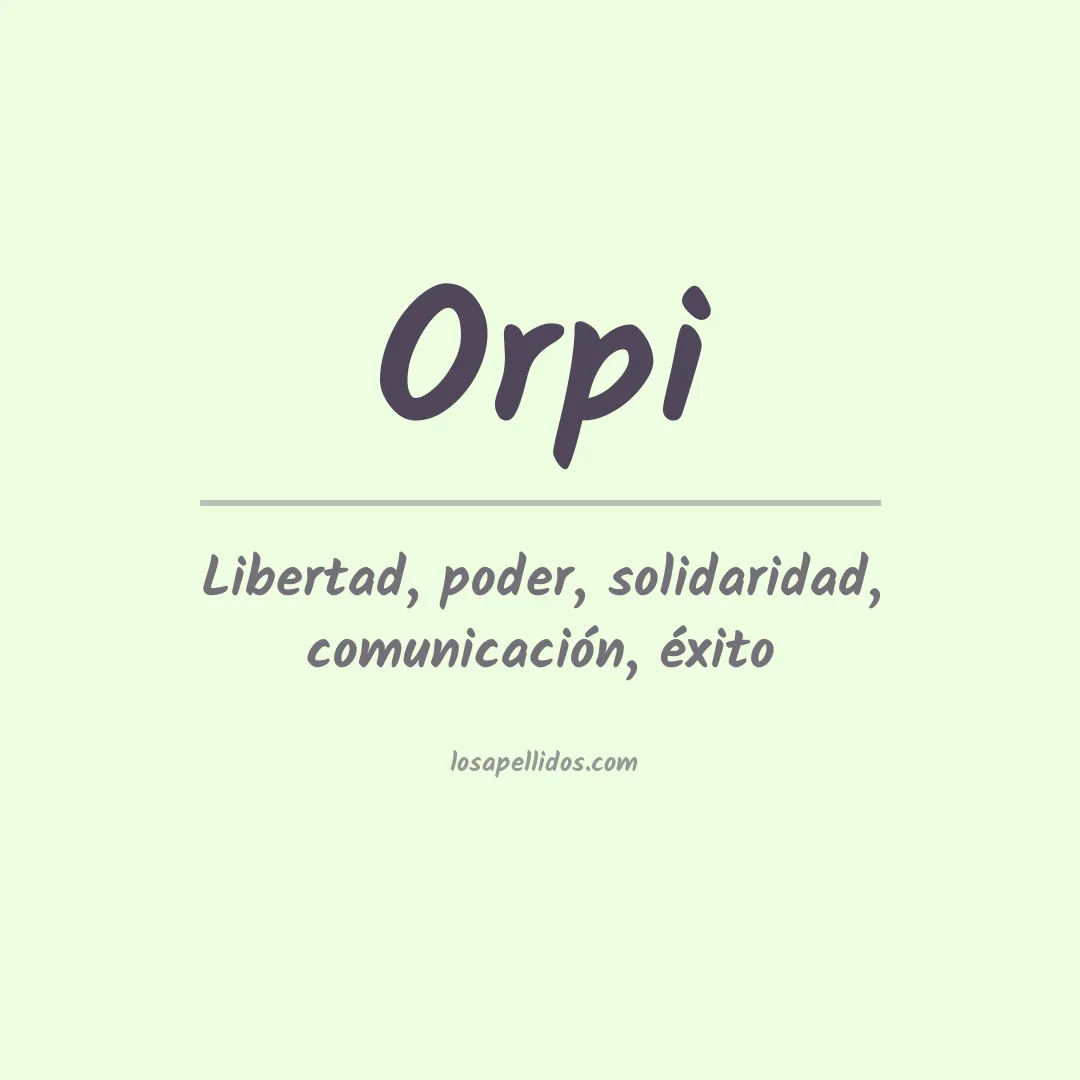 Apellido Orpi