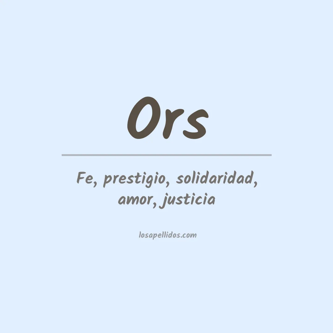 Apellido Ors