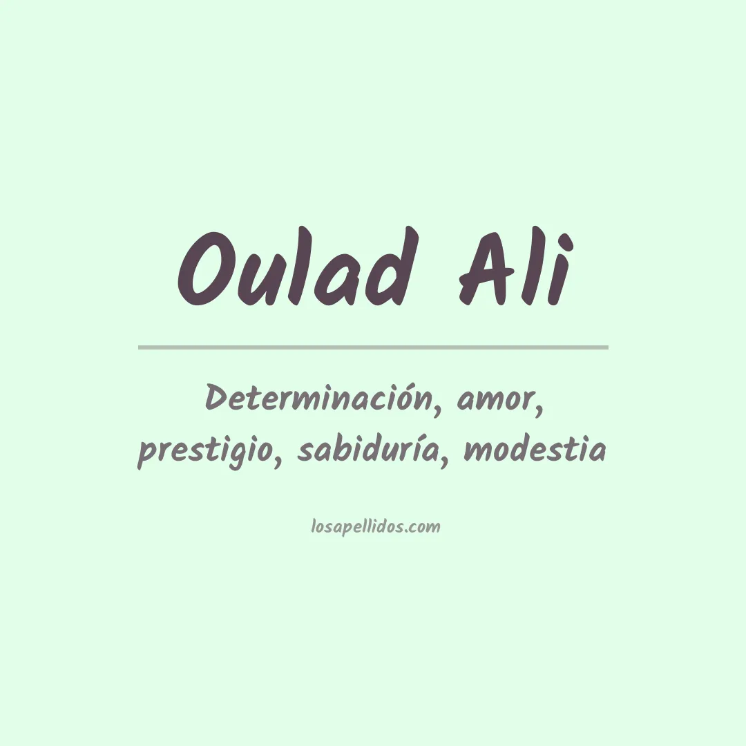 Significado del Apellido Oulad ali