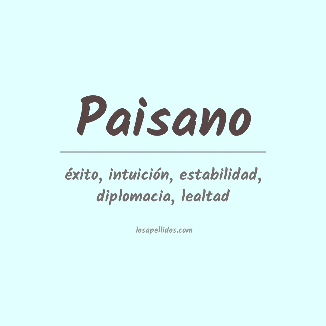 Apellido Paisano