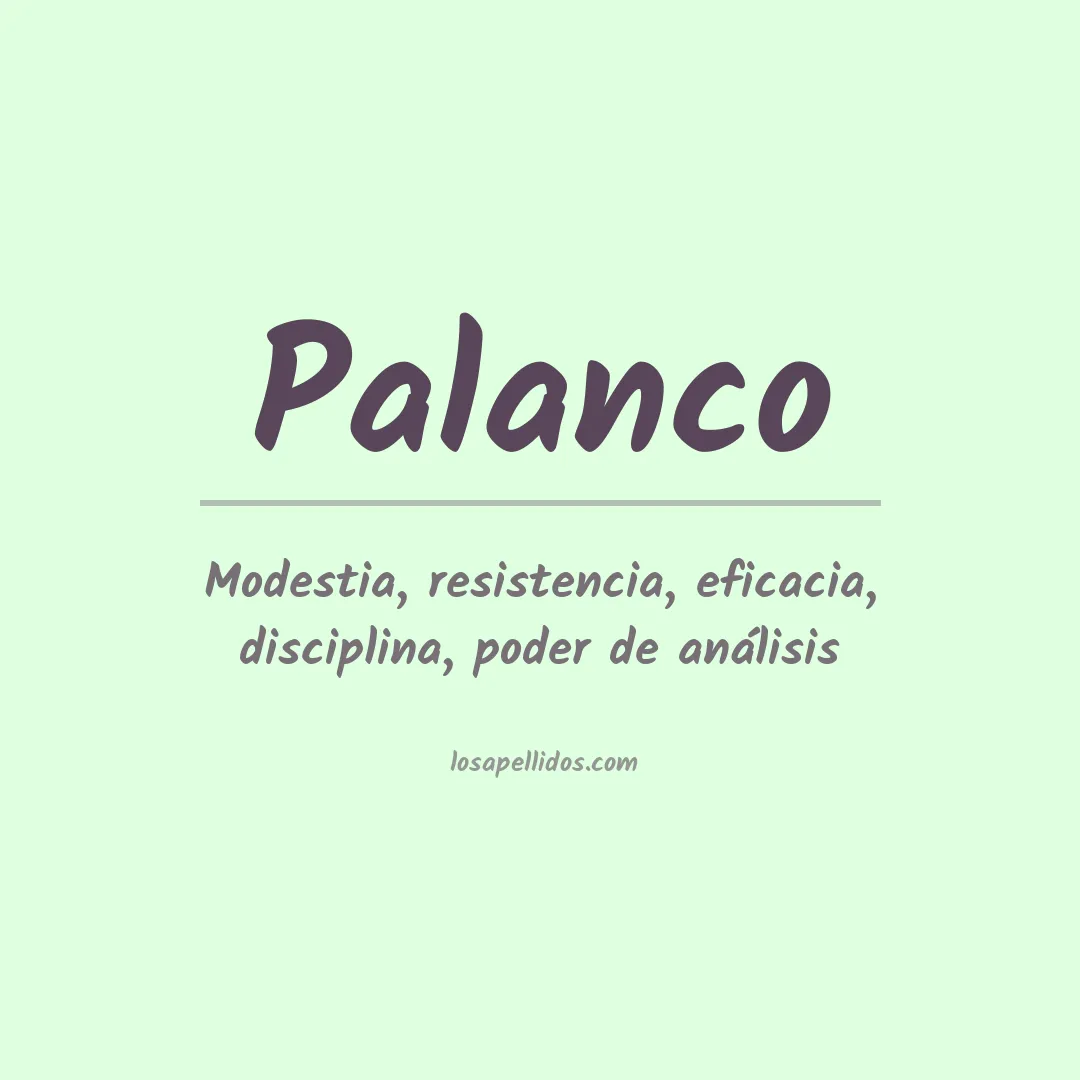Significado del Apellido Palanco